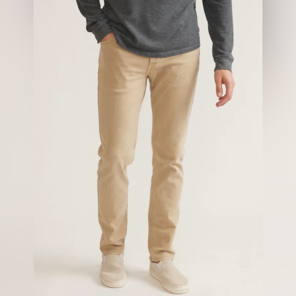 Marine Layer Men's Slim Straight Jeans in Tan
